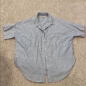 Madewell stripe button down top w/front pockets S.